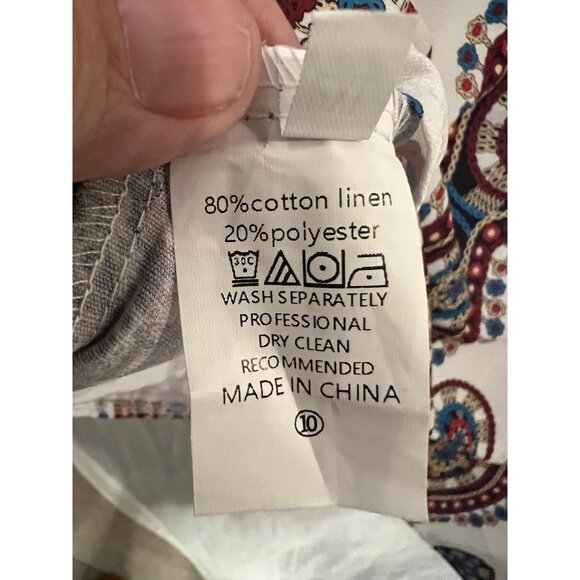 Bohemian 2XLTop Vibrant Medallion Lace-Up Front 1/2 Sleeves Light Breathable - Picture 13 of 16